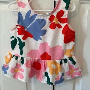 SHEIN Red and Blue Floral Tank Top